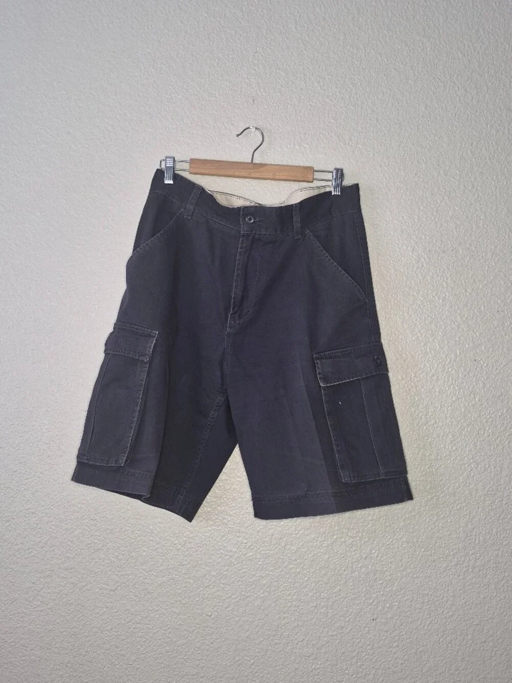 Geoffrey Beene Shorts Mens W33 Cargo Canvas Lightweight Navy No Labels